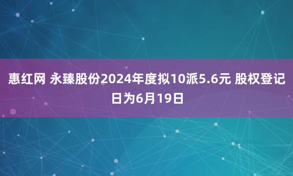 惠红网 永臻股份2024年度拟10派5.6元 股权登记日为6月19日